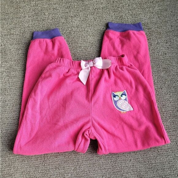 🤸‍♀️3 for 12🤸‍♂️ Girls Jogger Sweatpants Pajama Bottoms Owl 10 - Picture 1 of 4